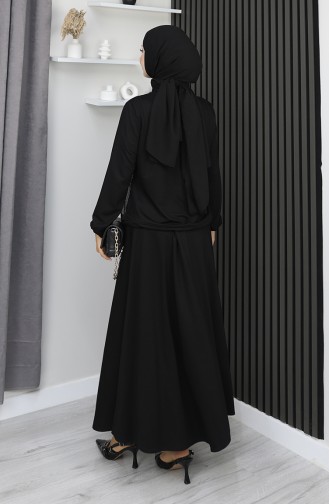 Costume En Coton Peigné Noir à Boutons-pression Référence 25003-02 25003-02