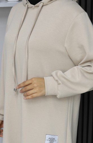 Oysho Stoffen Geborduurd Tweedelig Hijabpak 0211-01 Beige 0211-01