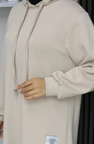 Oysho Fabric Embroidered Two-Piece Hijab Suit 0211-01 Beige 0211-01