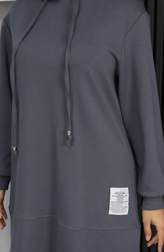 Oysho Stoffen Geborduurd Tweedelig Hijab Pak 0211-04 Antraciet 0211-04