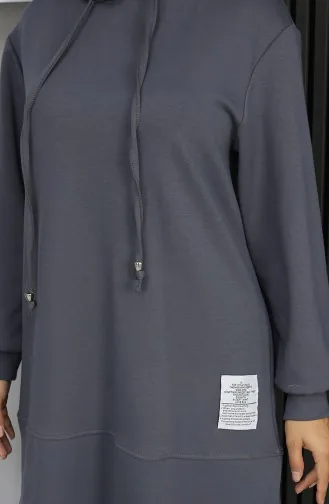 بدلة حجاب من قطعتين مطرزة من قماش أويشو 0211-04 أنثراسايت 0211-04