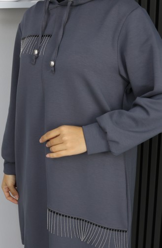 Ensemble Hijab Deux Pièces Oysho En Tissu Avec Chaînette Détaillée 0212-02 Anthracite 0212-02