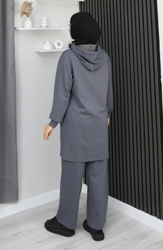 Ensemble Hijab Deux Pièces Oysho En Tissu Avec Chaînette Détaillée 0212-02 Anthracite 0212-02