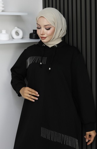 Ensemble Hijab Deux Pièces Oysho Avec Chaînette En Tissu Noir Référence 0212-03 0212-03