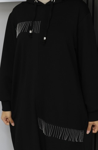 Ensemble Hijab Deux Pièces Oysho Avec Chaînette En Tissu Noir Référence 0212-03 0212-03