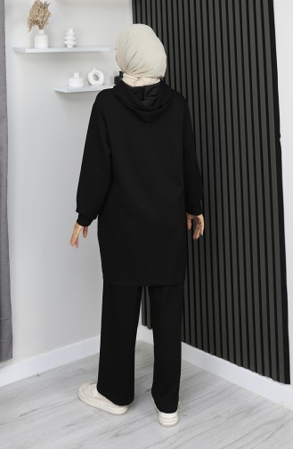 Ensemble Hijab Deux Pièces Oysho Avec Chaînette En Tissu Noir Référence 0212-03 0212-03