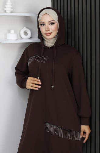 Oysho Zweiteiliger Hijab-Anzug Mit Stoffkettenverzierung 0212-05 Braun 0212-05