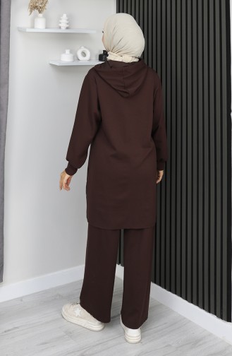 Oysho Zweiteiliger Hijab-Anzug Mit Stoffkettenverzierung 0212-05 Braun 0212-05