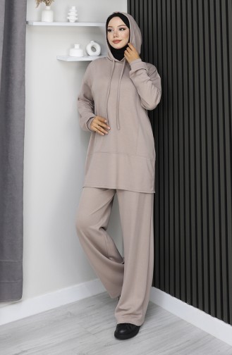 بدلة حجاب من قطعتين من قماش أويشو 2168-01 مينك 2168-01