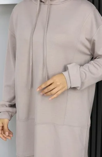 Oysho Kumaş ikili Tesettür Takım 2168-01 Vizon