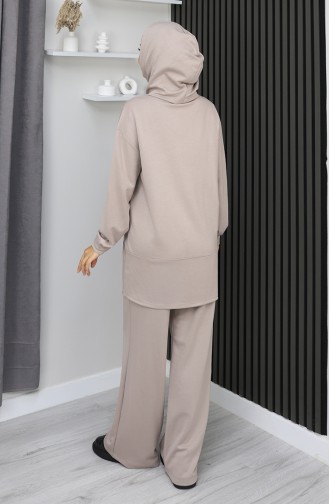 بدلة حجاب من قطعتين من قماش أويشو 2168-01 مينك 2168-01