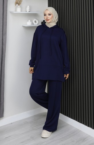 Oysho Fabric Two-Piece Hijab Suit 2168-02 Navy Blue 2168-02