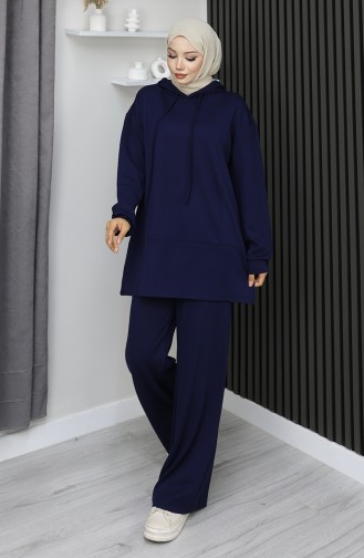 Oysho Fabric Two-Piece Hijab Suit 2168-02 Navy Blue 2168-02