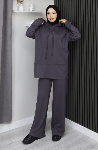 بدلة حجاب من قطعتين من قماش أويشو 2168-04 أنثراسايت 2168-04