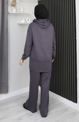 بدلة حجاب من قطعتين من قماش أويشو 2168-04 أنثراسايت 2168-04