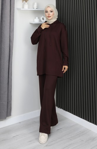 Oysho Stoff Zweiteiliger Hijab-Anzug 2168-05 Braun 2168-05