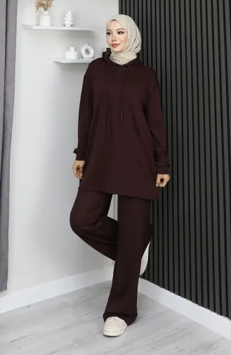 Oysho Fabric Tweedelig Hijabpak 2168-05 Bruin 2168-05