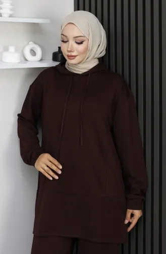 Oysho Fabric Tweedelig Hijabpak 2168-05 Bruin 2168-05