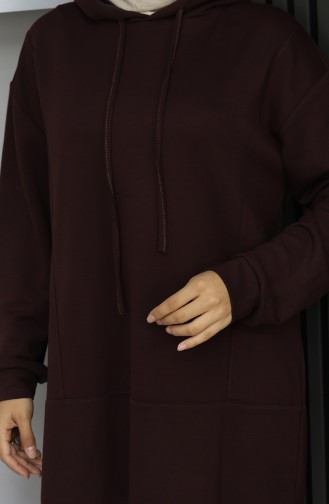 بدلة حجاب من قطعتين من قماش أويشو 2168-05 بني 2168-05