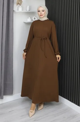 Burgundy Fabric Elastic Sleeve Hijab Dress 2170-03 Tan 2170-03