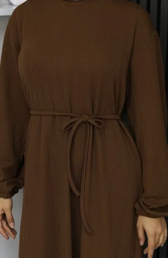 Burgundy Fabric Elastic Sleeve Hijab Dress 2170-03 Tan 2170-03