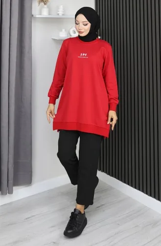 Zweifädige Bedruckte Arabboy-Tunika 9096-01 Rot 9096-01