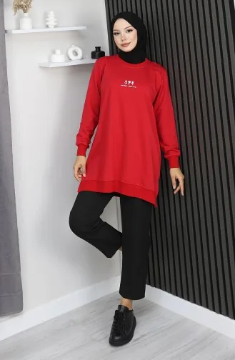 Zweifädige Bedruckte Arabboy-Tunika 9096-01 Rot 9096-01