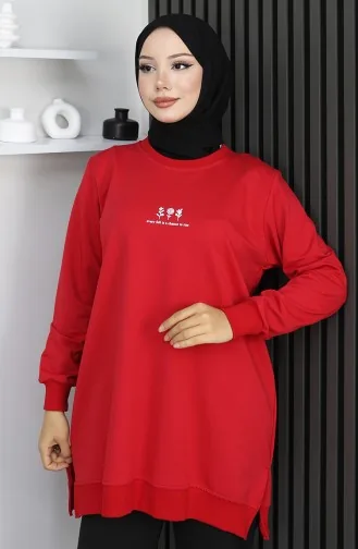 Zweifädige Bedruckte Arabboy-Tunika 9096-01 Rot 9096-01