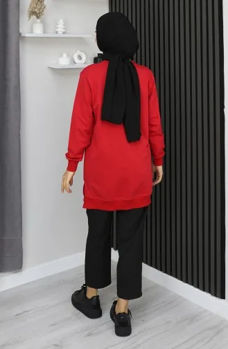 Zweifädige Bedruckte Arabboy-Tunika 9096-01 Rot 9096-01