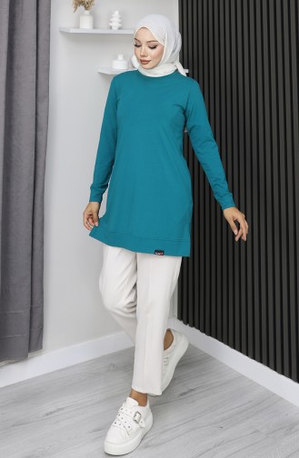 Araboy Sports Combed Cotton Tunic 9127-01 Petrol 9127-01