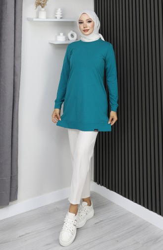 Araboy Sports Combed Cotton Tunic 9127-01 Petrol 9127-01