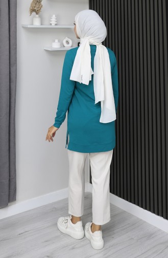 Araboy Sports Combed Cotton Tunic 9127-01 Petrol 9127-01