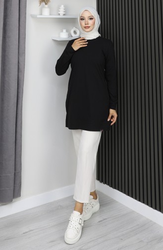 Araboy Sports Combed Cotton Tunic 9127-02 Black 9127-02