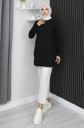 Araboy Sports Tunika Aus Gekämmter Baumwolle 9127-02 Schwarz 9127-02