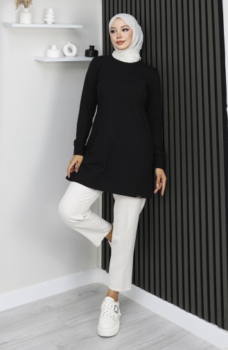 Araboy Sports Combed Cotton Tunic 9127-02 Black 9127-02
