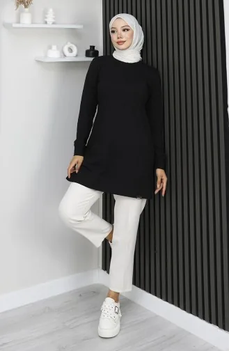 Araboy Sports Tunika Aus Gekämmter Baumwolle 9127-02 Schwarz 9127-02