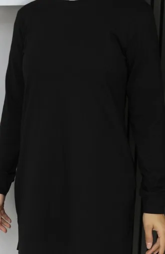 Araboy Sports Tunika Aus Gekämmter Baumwolle 9127-02 Schwarz 9127-02