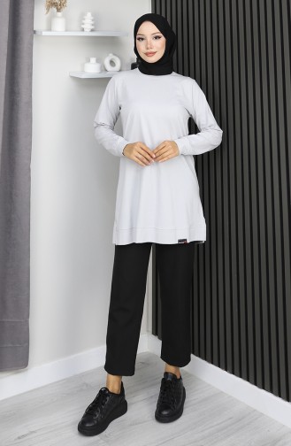 تونيك رياضي من القطن الممشط من أرابوي 9127-03 حجري 9127-03