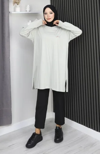 Plus Size Digital Printed Combed Cotton Tunic 9134B-01 Stone 9134B-01