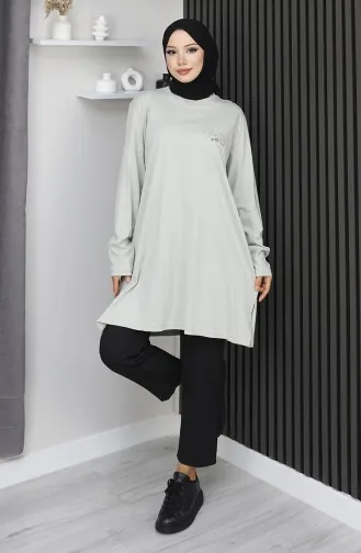 Plus Size Digital Printed Combed Cotton Tunic 9134B-01 Stone 9134B-01