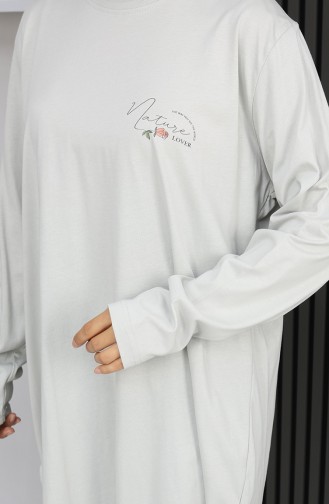 تونيك قطني ممشط مطبوع رقميًا مقاس كبير 9134B-01 حجري 9134B-01