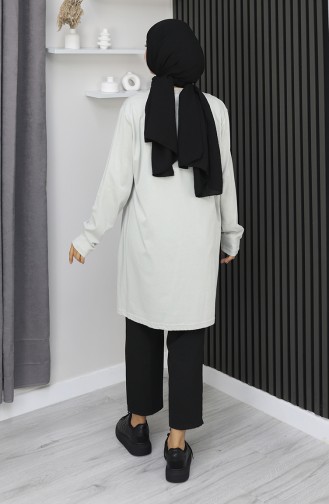 تونيك قطني ممشط مطبوع رقميًا مقاس كبير 9134B-01 حجري 9134B-01