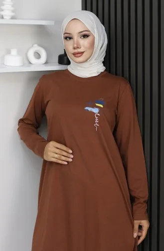 Digital Fabric Slit Tunic 9135-01 Brown 9135-01