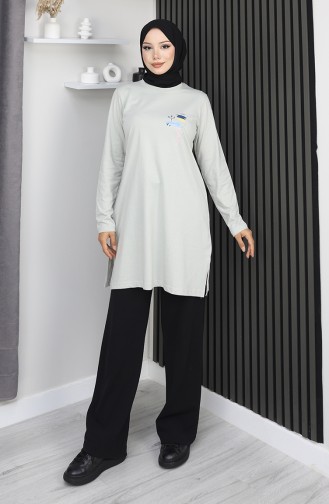 تونيك رقمي من القماش بفتحة 9135-02 حجري 9135-02