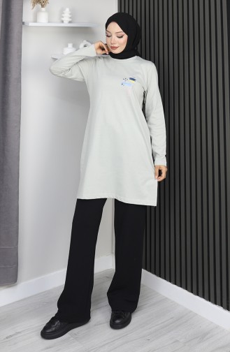 تونيك رقمي من القماش بفتحة 9135-02 حجري 9135-02