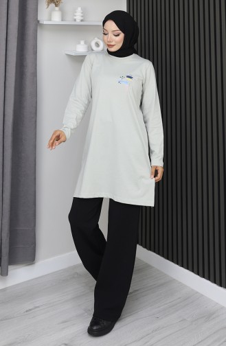 تونيك رقمي من القماش بفتحة 9135-02 حجري 9135-02