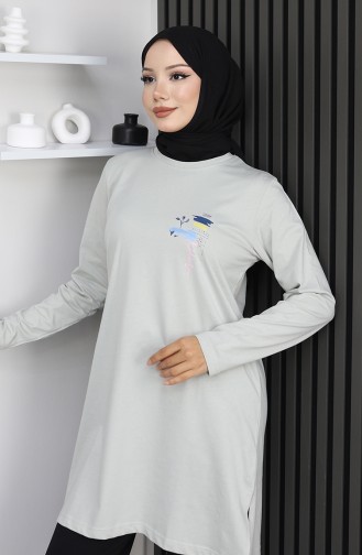 تونيك رقمي من القماش بفتحة 9135-02 حجري 9135-02