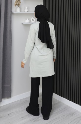 تونيك رقمي من القماش بفتحة 9135-02 حجري 9135-02