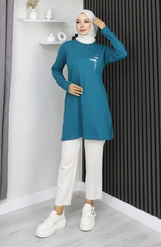 Digital Fabric Slit Tunika 9135-04 Petrol 9135-04