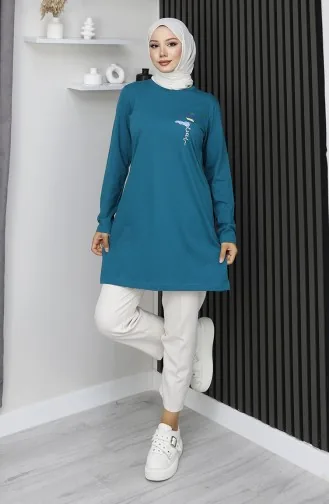 Digital Fabric Slit Tunika 9135-04 Petrol 9135-04